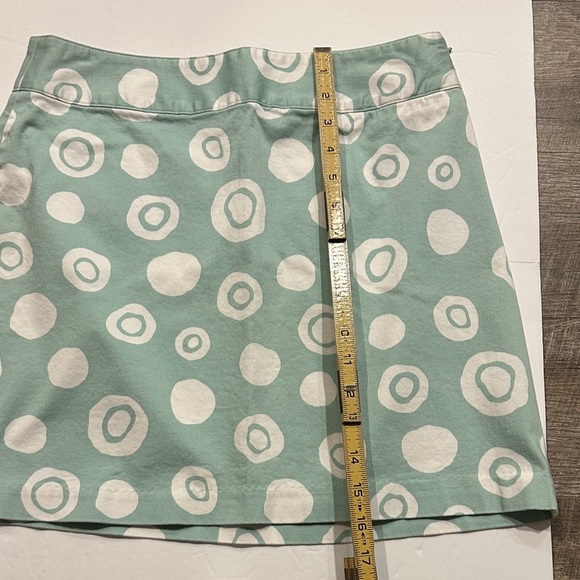 Talbots mint green and white Polka Dot A-Line mini Skirt Size 8P - Picture 3 of 7